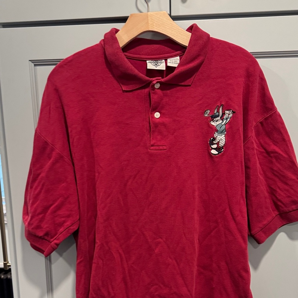 ACME Disney Old School Burgundy Polo Bugs Bunny - oversized large